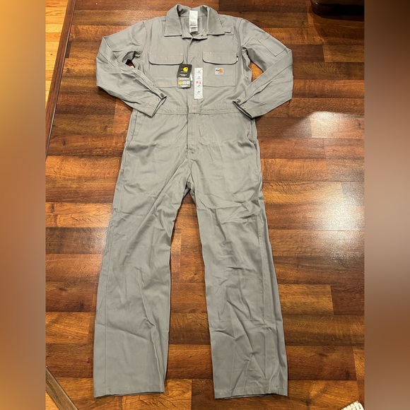 Carhartt Other - NWT Carhartt Men's Flame Resistant Relax Fit Twill Coverall Gray 40 Tall CAT2
